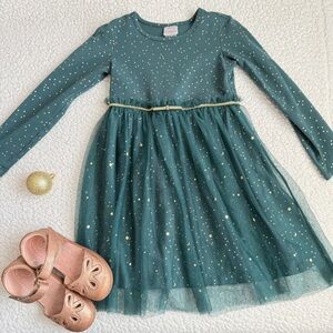 Hanna Andersson Teal Starry Kids Dress
